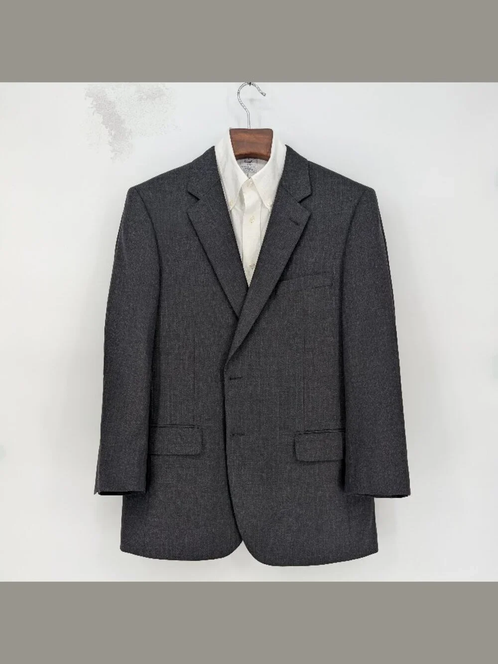 🧥 Jos A Bank Signature 100% Wool Blazer Charcoal Gray 44R Classic
